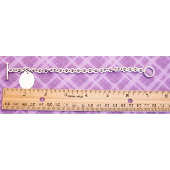 Vintage Oval Sea Horse Pendant Sterling Silver Bracelet 7 inch - V10 - Picture 3 of 3